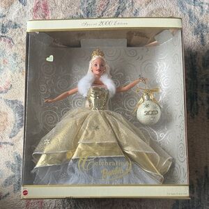 Barbie Celebration 2000 Gold and White Holiday Doll